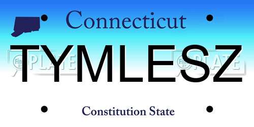 TYMLESZ Connecticut License Plate