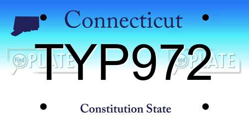 TYP972 Connecticut License Plate