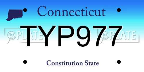 TYP977 Connecticut License Plate