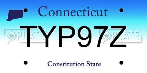 TYP97Z Connecticut License Plate
