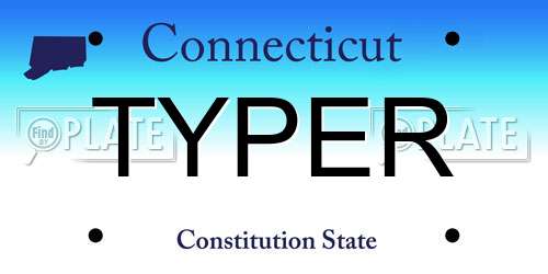 TYPER Connecticut License Plate