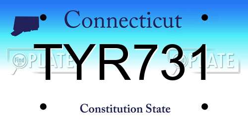 TYR731 Connecticut License Plate