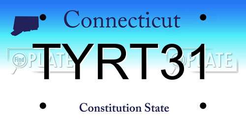 TYRT31 Connecticut License Plate