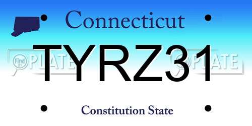 TYRZ31 Connecticut License Plate