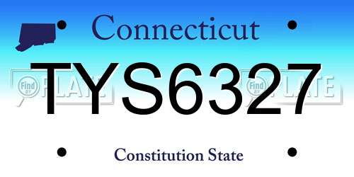 TYS6327 Connecticut License Plate