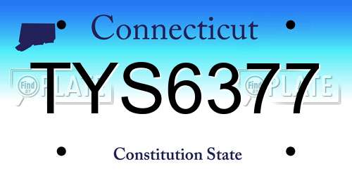 TYS6377 Connecticut License Plate