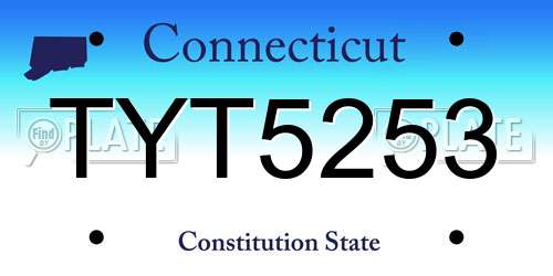 TYT5253 Connecticut License Plate