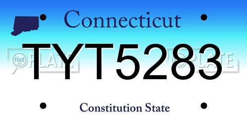 TYT5283 Connecticut License Plate