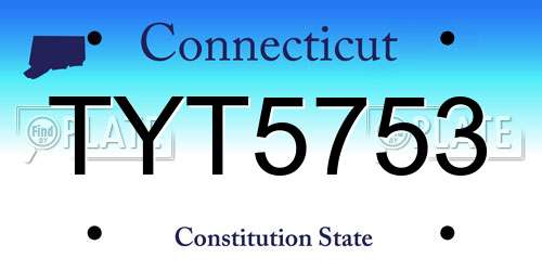 TYT5753 Connecticut License Plate