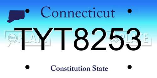 TYT8253 Connecticut License Plate