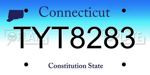 TYT8283 Connecticut License Plate