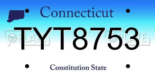TYT8753 Connecticut License Plate