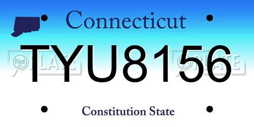 TYU8156 Connecticut License Plate