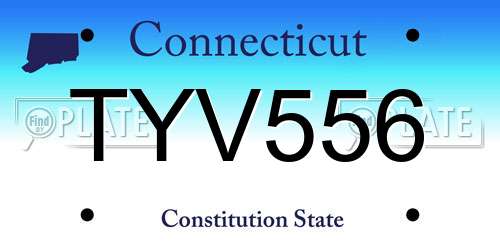 TYV556 Connecticut License Plate