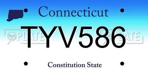TYV586 Connecticut License Plate