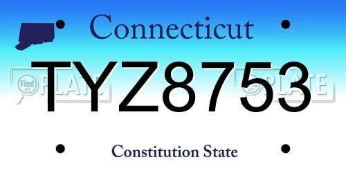TYZ8753 Connecticut License Plate