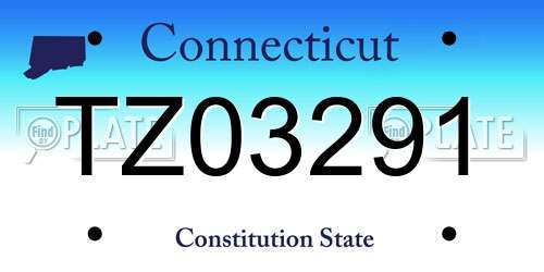 TZ03291 Connecticut License Plate