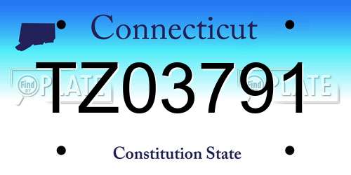 TZ03791 Connecticut License Plate