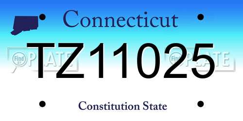 TZ11025 Connecticut License Plate