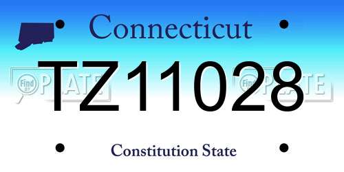 TZ11028 Connecticut License Plate