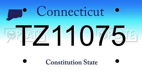 TZ11075 Connecticut License Plate