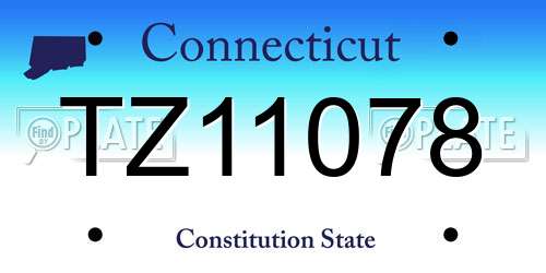 TZ11078 Connecticut License Plate