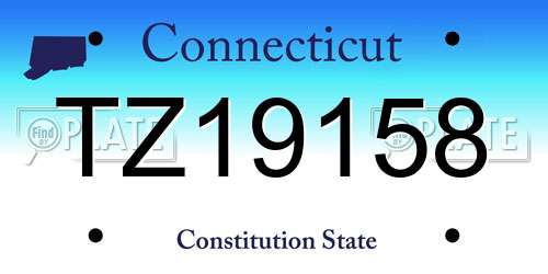 TZ19158 Connecticut License Plate