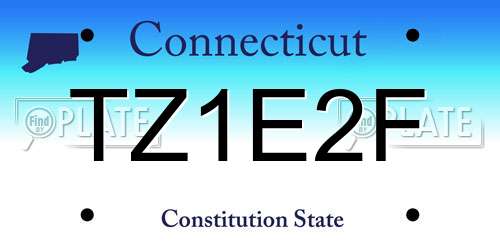 TZ1E2F Connecticut License Plate