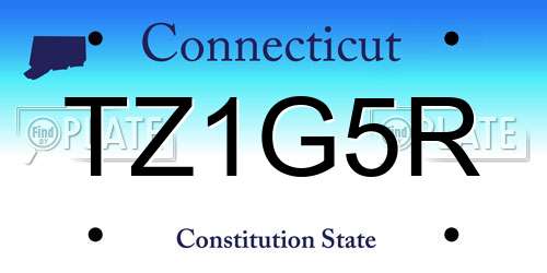 TZ1G5R Connecticut License Plate