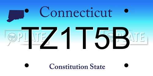 TZ1T5B Connecticut License Plate