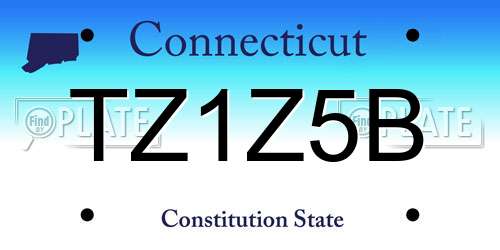 TZ1Z5B Connecticut License Plate