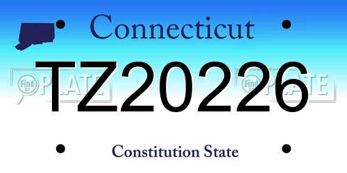 TZ20226 Connecticut License Plate
