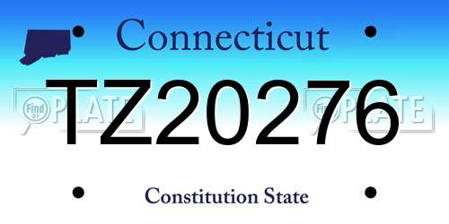 TZ20276 Connecticut License Plate
