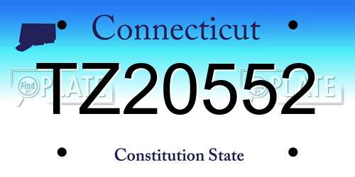 TZ20552 Connecticut License Plate