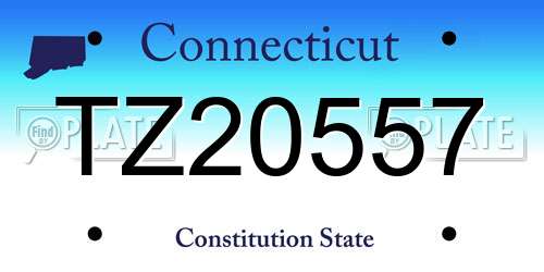 TZ20557 Connecticut License Plate