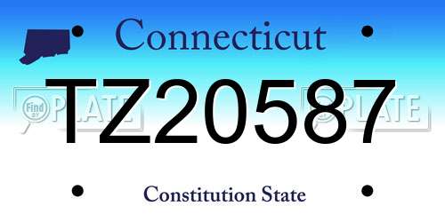 TZ20587 Connecticut License Plate