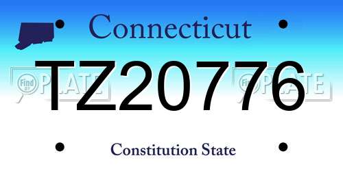 TZ20776 Connecticut License Plate