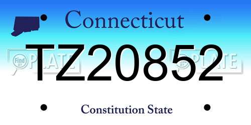 TZ20852 Connecticut License Plate
