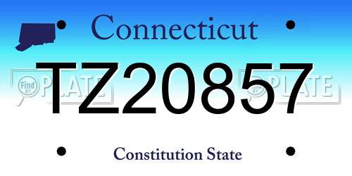 TZ20857 Connecticut License Plate