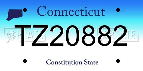 TZ20882 Connecticut License Plate