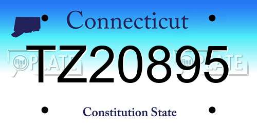 TZ20895 Connecticut License Plate