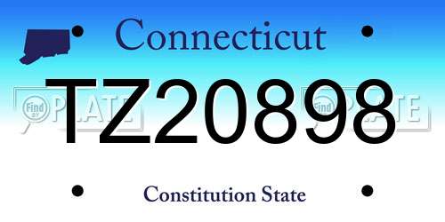 TZ20898 Connecticut License Plate