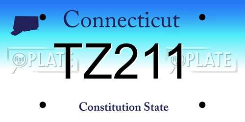 TZ211 Connecticut License Plate