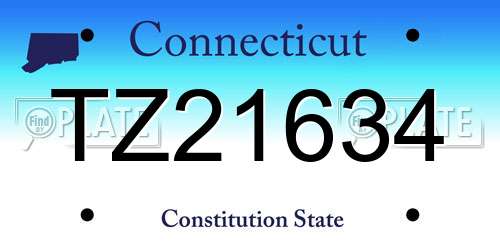 TZ21634 Connecticut License Plate