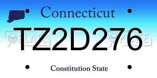 TZ2D276 Connecticut License Plate