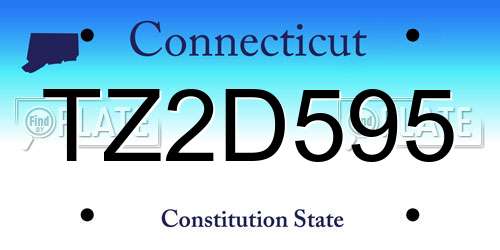 TZ2D595 Connecticut License Plate