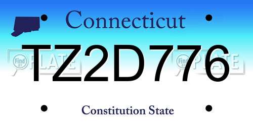 TZ2D776 Connecticut License Plate