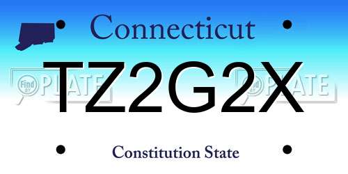 TZ2G2X Connecticut License Plate