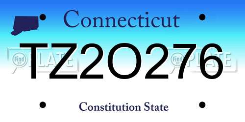 TZ2O276 Connecticut License Plate