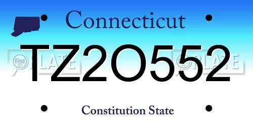 TZ2O552 Connecticut License Plate